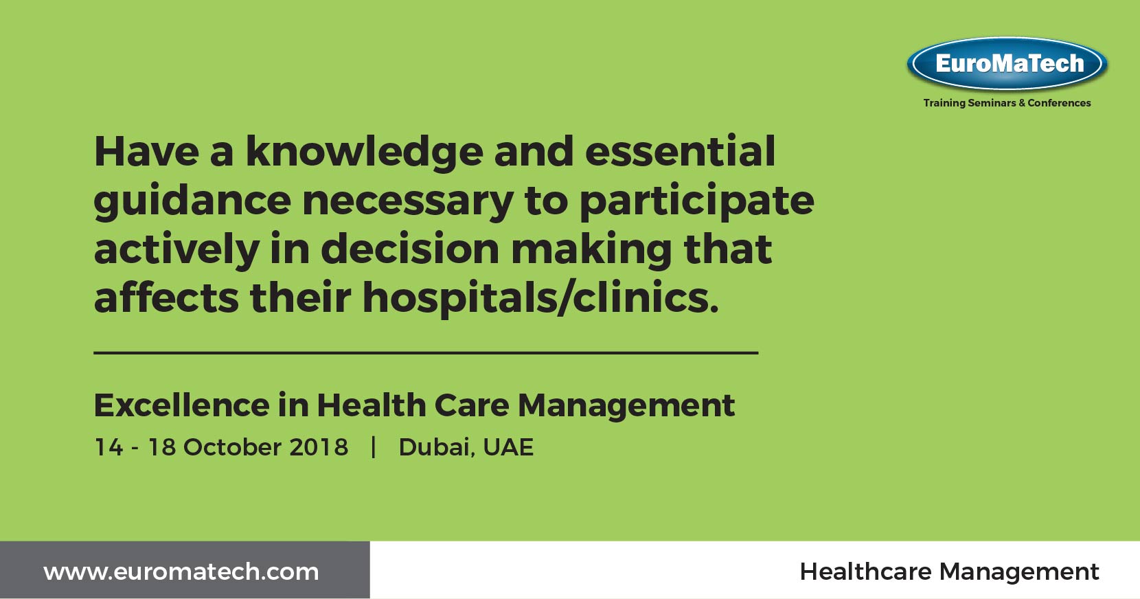 Excellence in Health Care Management Training Course in Dubai